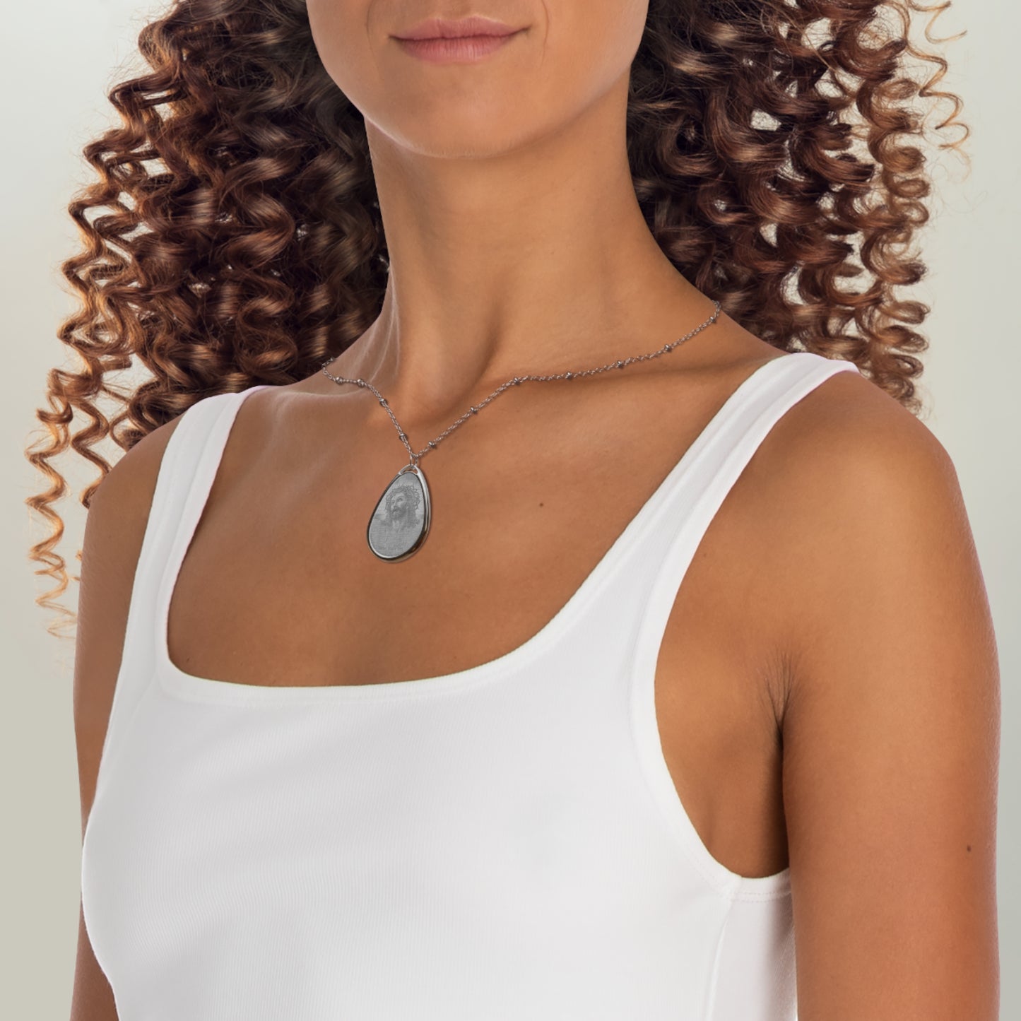 Christ in Words - Oval Necklace