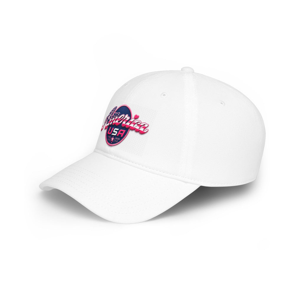 America USA Baseball Cap - Retro Patriotic Low Profile Hat for 4th of July