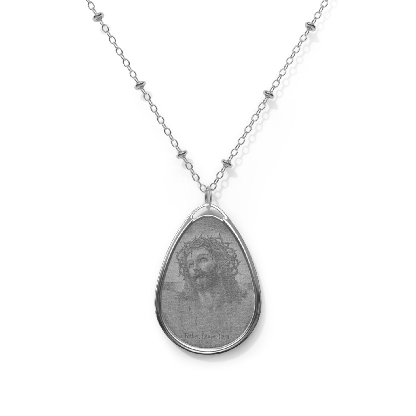 Christ in Words Oval Necklace