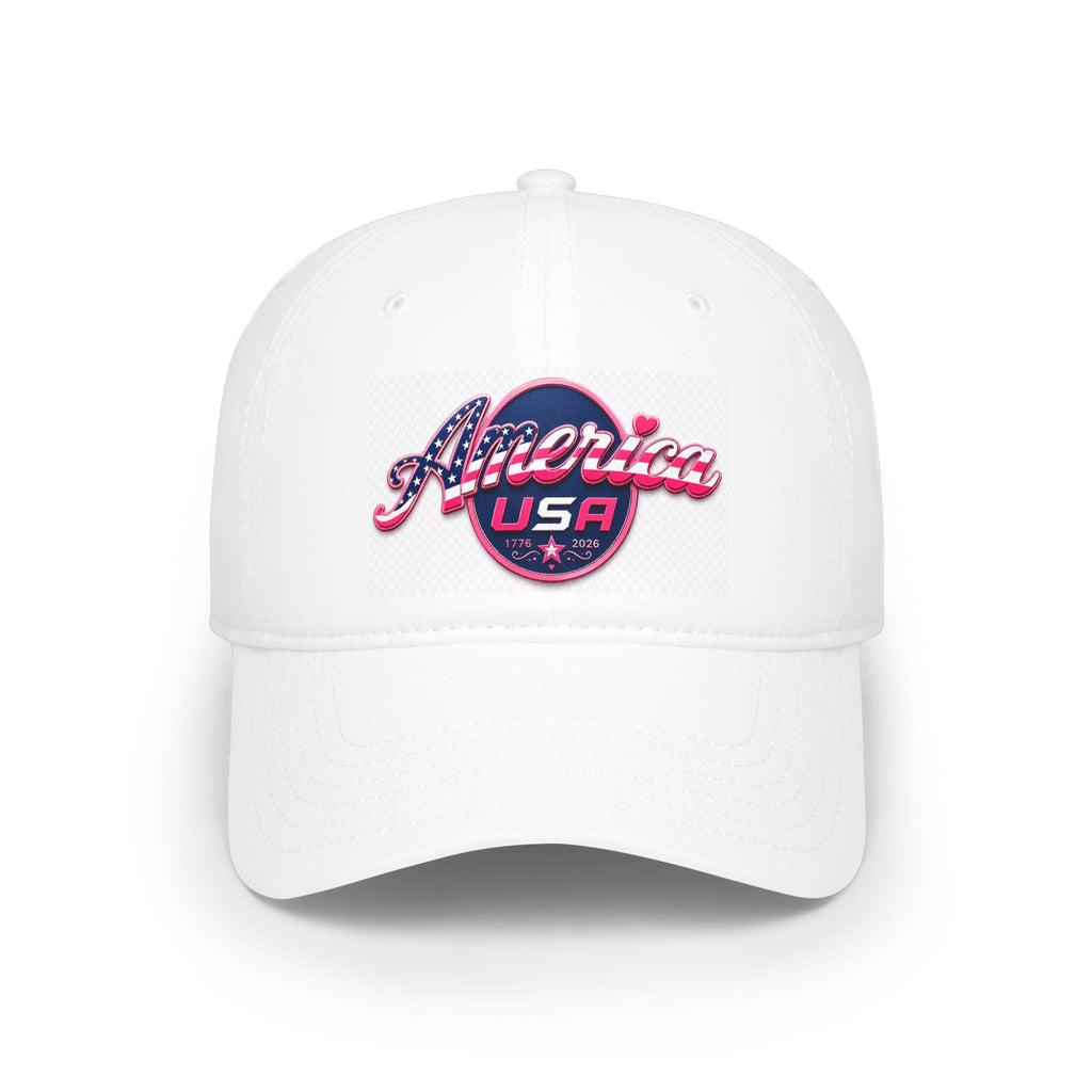 America USA Baseball Cap - Retro Patriotic Low Profile Hat for 4th of July