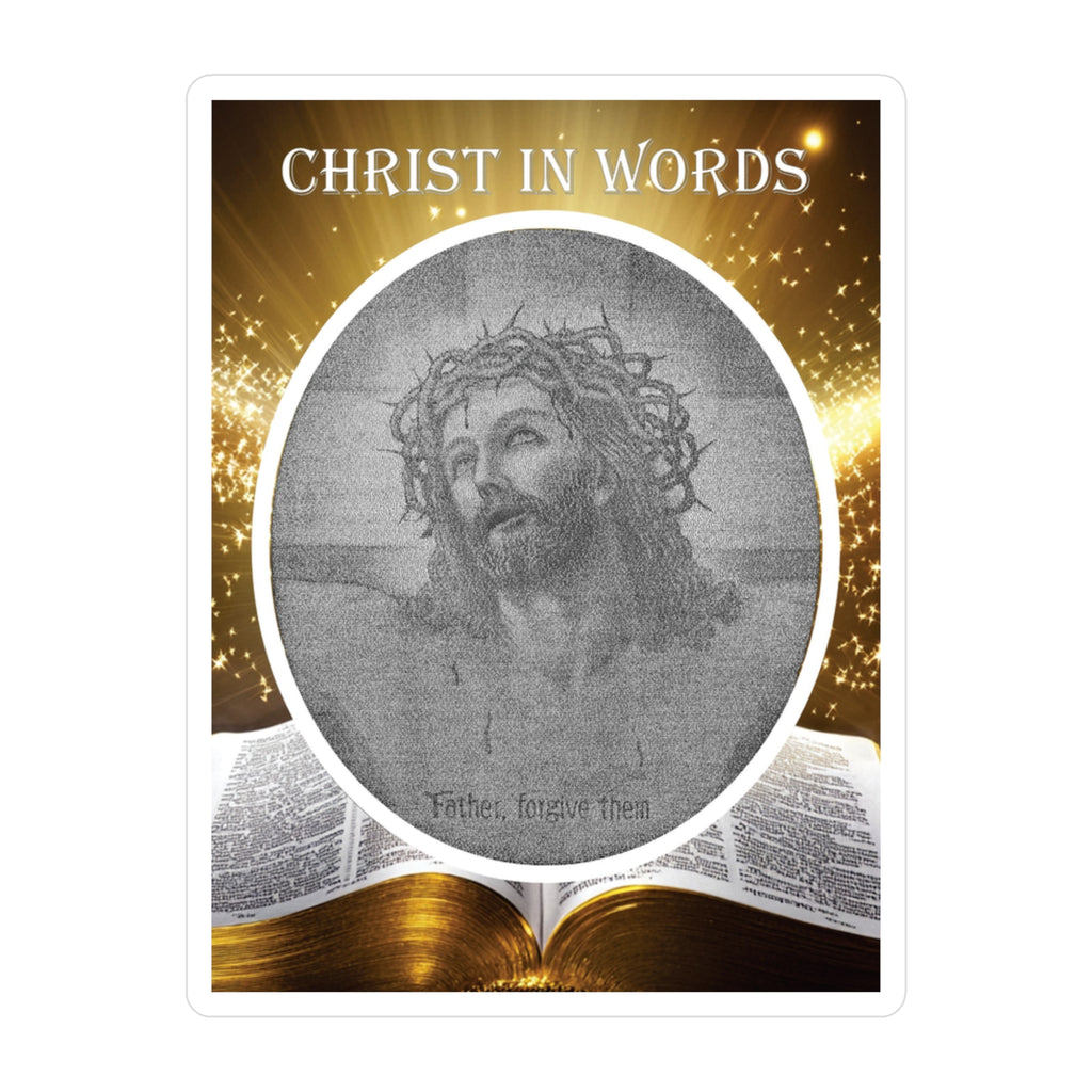 Inspirational Kiss-Cut Vinyl Decals - 'Christ in Words' Illustration